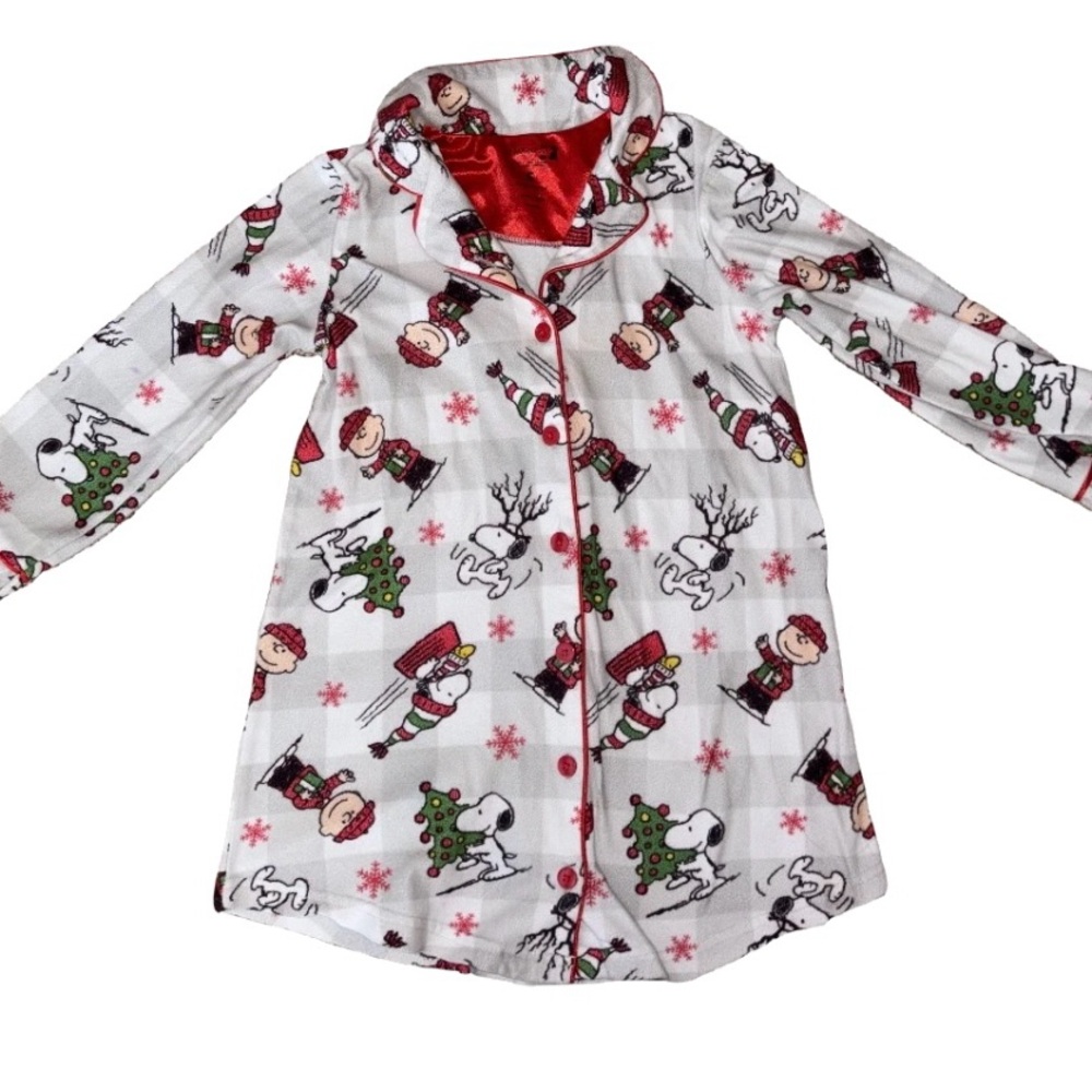 Peanuts Snoopy Charlie Brown holiday Christmas girls’ Nightgown S